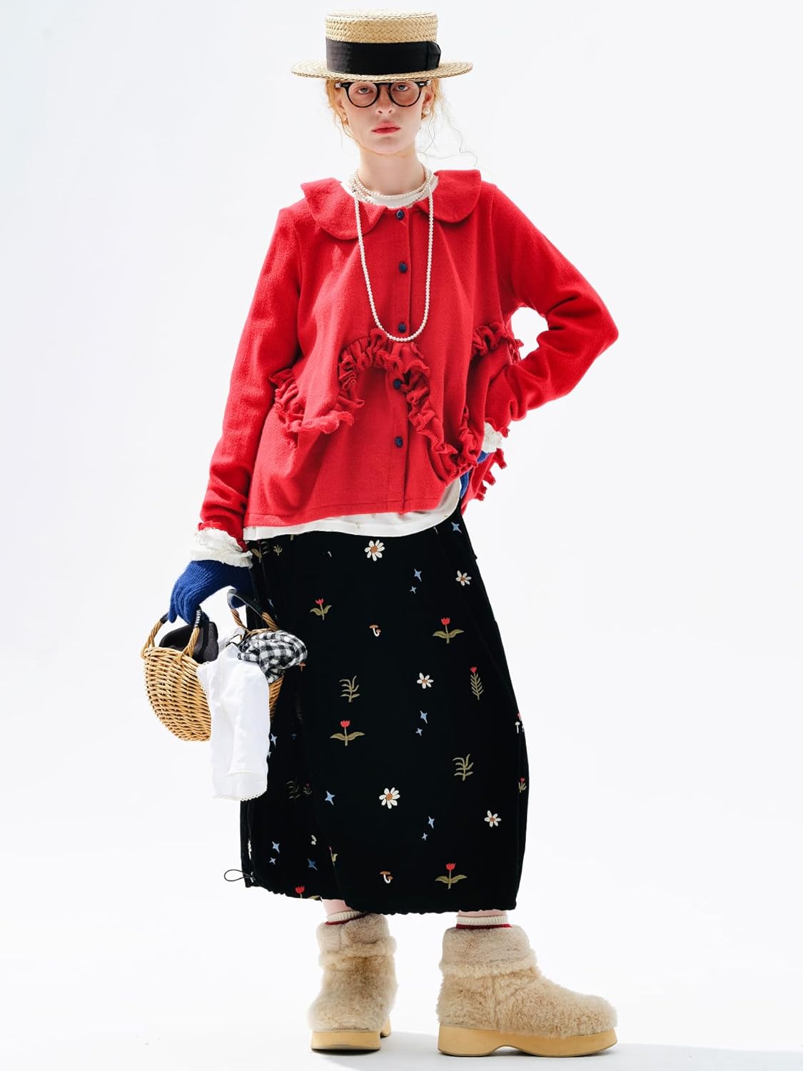 新品＊FILAフィラ＊イエロー×ブラウンの可愛いプリーツスコートL